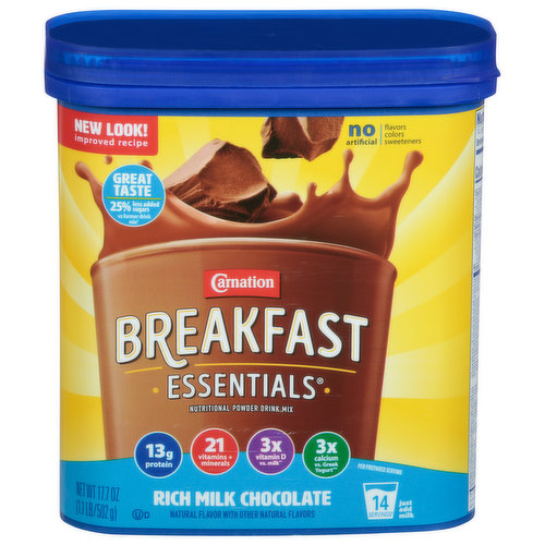 Carnation Breakfast Essentials Nutritional Powder Drink Mix, Rich Milk Chocolate