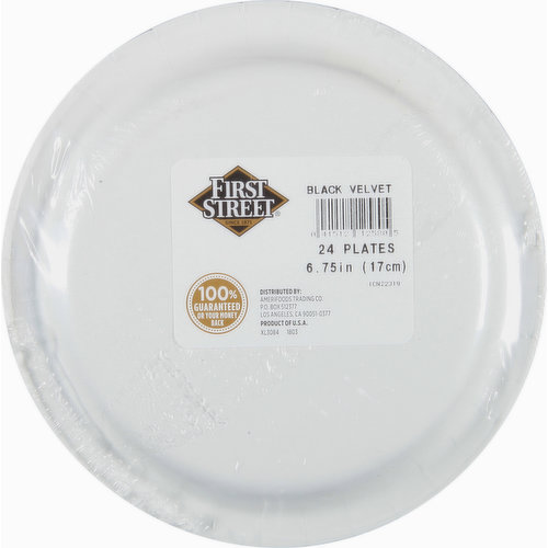 First Street Plates, Black Velvet, 6.75 Inch
