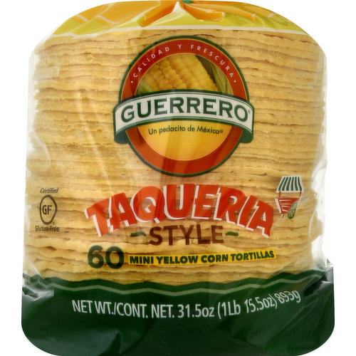 Guerrero Tortillas, Yellow Corn, Taqueria Style, Mini