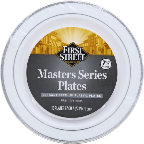 First Street Plastic Plates, Master Series, 7-1/2 Inches