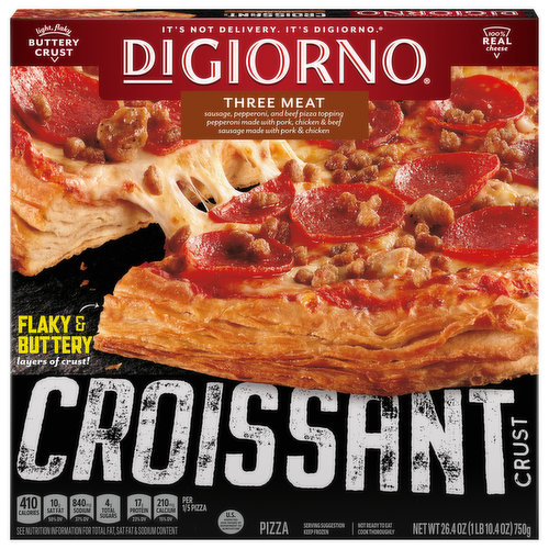 DiGiorno Pizza, Croissant Crust, Three Meat