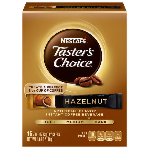 Nescafe Coffee Beverage, Instant, Hazelnut