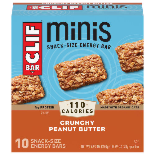 Clif Bar Energy Bars, Crunchy Peanut Butter, Snack-Size