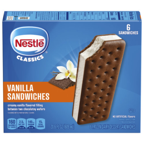 Nestle Dairy Dessert Sandwiches, Vanilla, Frozen