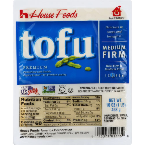 House Foods Tofu, Premium, Medium Firm