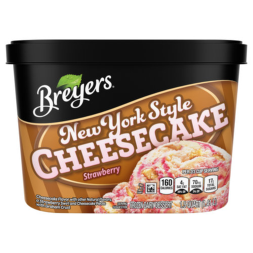 Breyers Frozen Dairy Dessert, New York Style Cheesecake, Strawberry