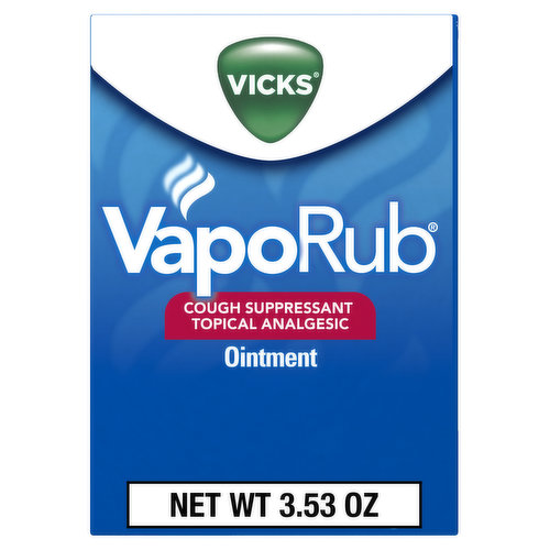Vicks Topical Chest Rub & Analgesic Ointment, Over-the-Counter Medicine, 3.53 Oz