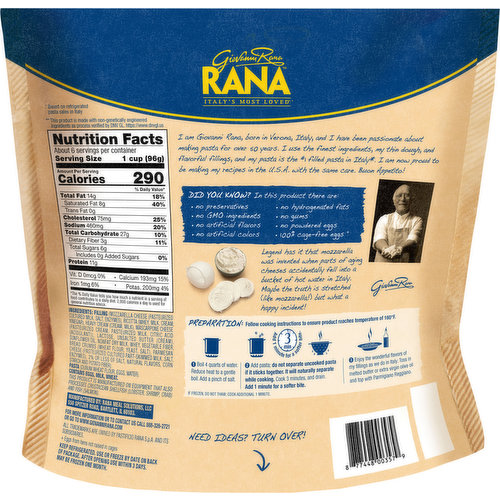 Rana™ Spinaci e Ricotta Ravioli 12 oz. Bag, Mozzarella & Ricotta