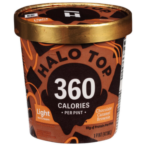 Halo Top Ice Cream, Light, Chocolate Caramel Brownie