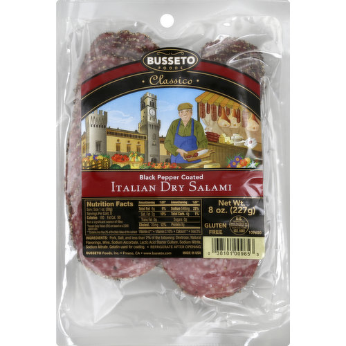 Busseto Salami, Italian Dry, Black Pepper Coated