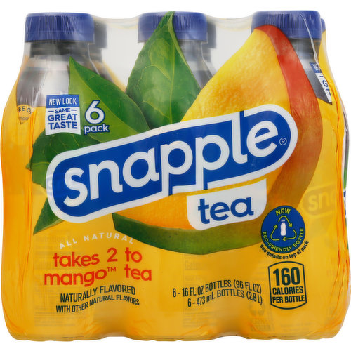 Snapple Tea, Takes 2 to Mango, 6 Pack