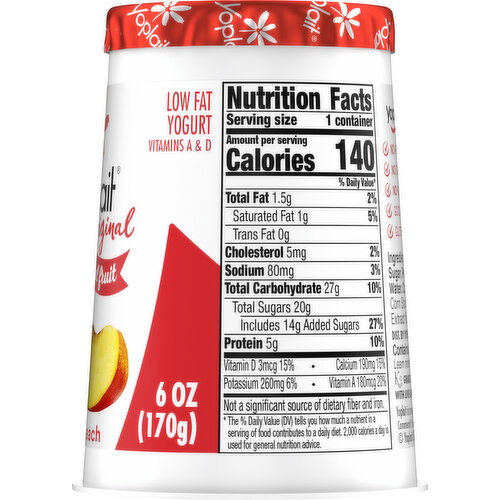 Yoplait Low Fat Harvest Peach Yogurt