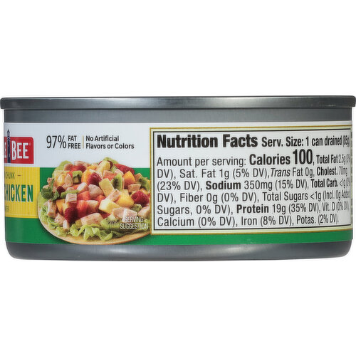 Bumble Bee White Chicken, in Water, Premium Chunk