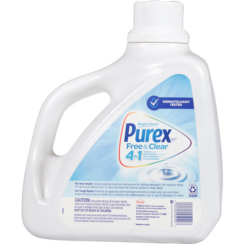 Purex Detergent, Concentrated, Free & Clear
