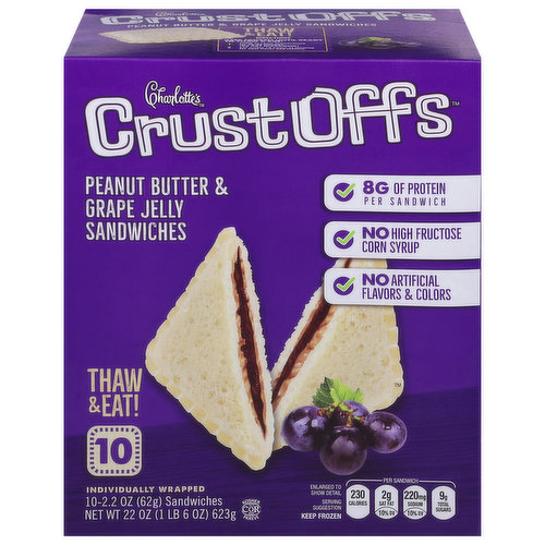 Charlotte's Crust Offs Sandwiches, Peanut Butter & Grape Jelly