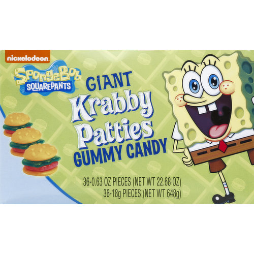 Frankford Gummy Candy, Giant Krabby Patties, Nickelodeon SpongeBob Squarepants