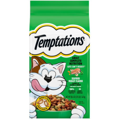Temptations TEMPTATIONS Seafood Medley Flavor Adult Dry Cat Food, 3.15 lb. Bag