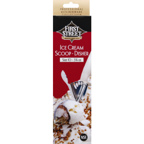 First Street Ice Cream Scoop/Disher, Cream, Size 10, 3.75 oz