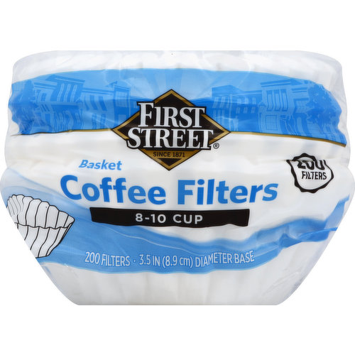 First Street Coffee Filters, Basket, 8-10 Cup