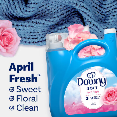 Downy Soft, 2 in 1 Soft and Fresh Liquid Fabric Softener, April Fresh, 190 Loads