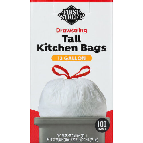 First Street 13 Gallon Tall Kitchen Drawstring Bags