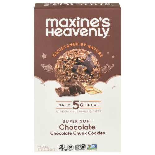 Maxine's Heavenly Cookies, Chocolate Chunk, Chocolate, Super Soft