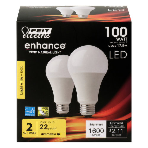 A19 100W Eq Bright White Dimmable LED Pack