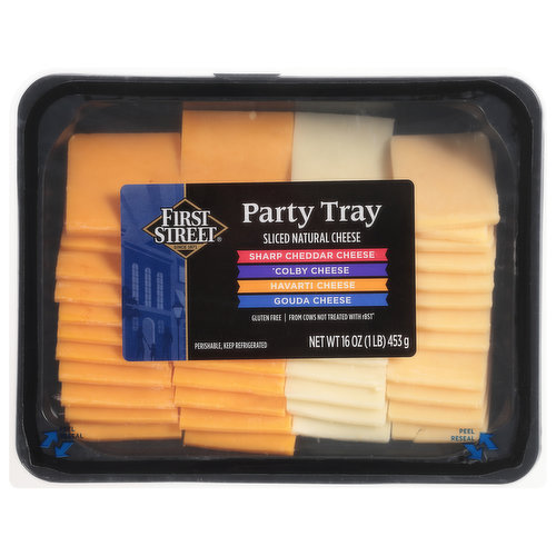 First Street Cheese, Sliced, Natural, Party Tray