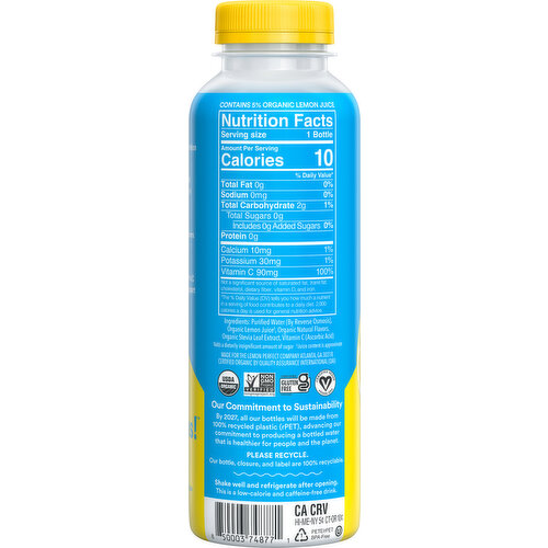 Lemon Perfect Organic Zero Sugar Original Lemon Water