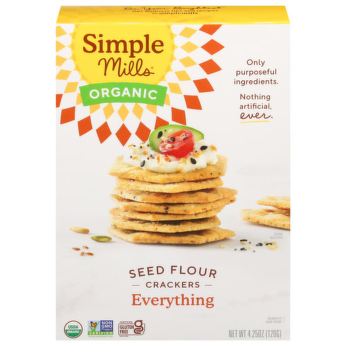 Simple Mills Crackers, Seed Flour, Everything