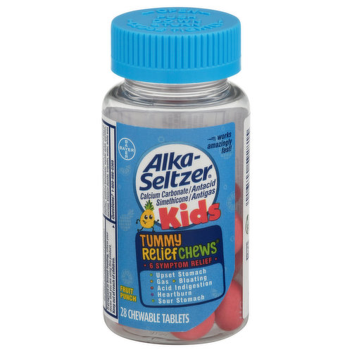 Alka-Seltzer Tummy Relief Chews, Kids, Chewable Tablets, Fruit Punch