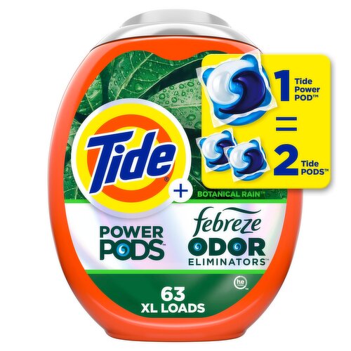 Tide Power Pods Laundry Detergent with Febreze, 63 Ct, Botanical Rain