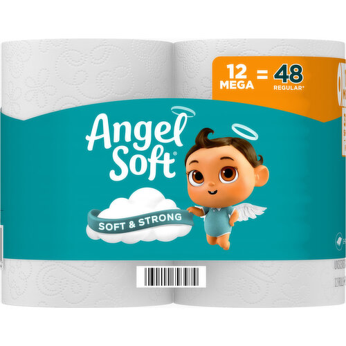 Angel Soft 2-Ply Mega Rolls Unscented Mega Rolls Bathroom Tissue