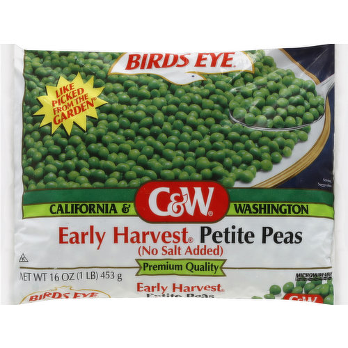 Birds Eye Peas, Petite, Early Harvest, No Salt Added