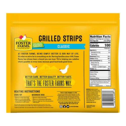 Foster Farms Grilled Strips, Classic, Value Pack