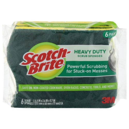 Scotch-Brite Scrub Sponges, Heavy Duty, 6 Pack