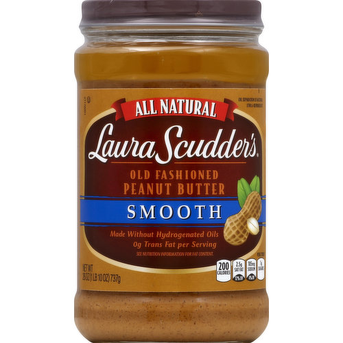 Laura Scudders Peanut Butter, Old Fashioned, Smooth