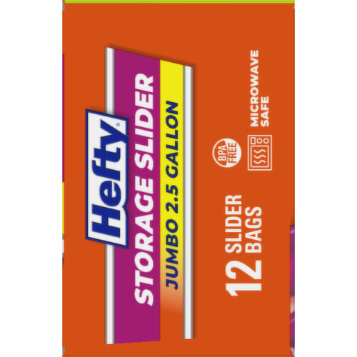 Hefty 2.5 Gallon Storage Jumbo Slider Bags