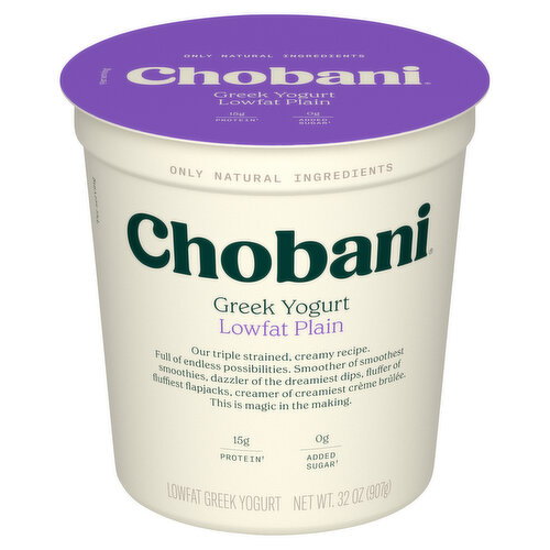 Chobani Yogurt, Greek, Lowfat, Plain