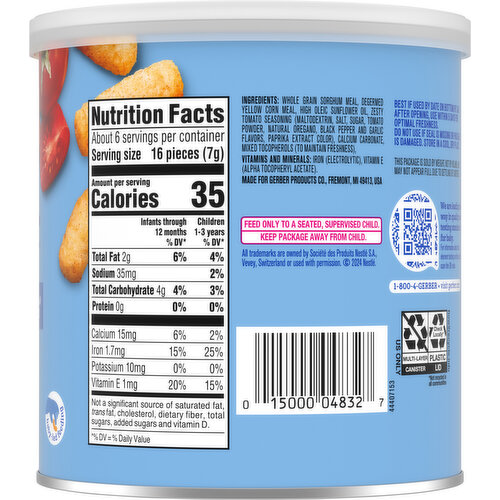 Gerber Crawler (8+ Months) Baked Grain Snack Garden Tomato Lil' Crunchies