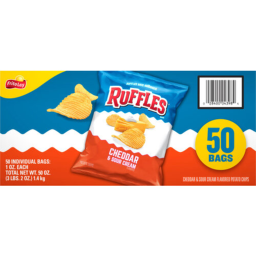 Ruffles Potato Chips, Cheddar & Sour Cream Flavored