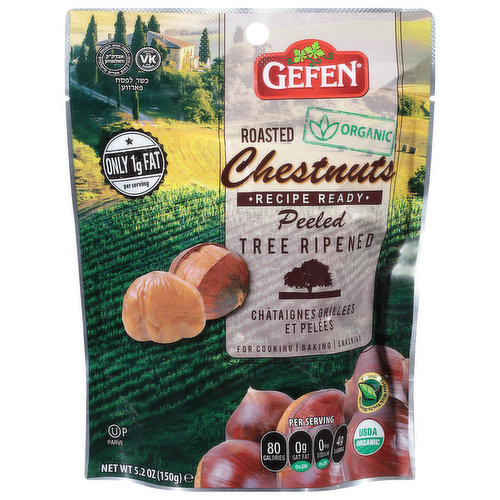 Gefen Chestnuts, Organic, Roasted, Peeled