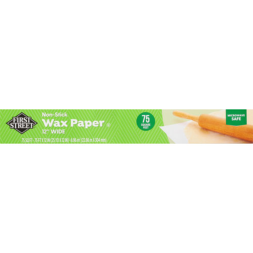 First Street Wax Paper, Non-Stick, 12 Inch Wide