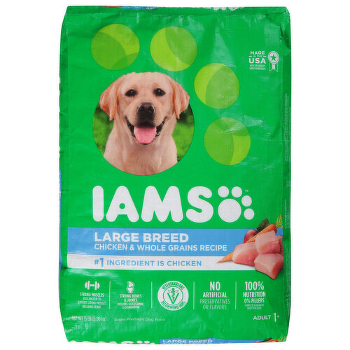 IAMS Dog Food, Super Premium, Chicken & Whole Grains Recipe, Large Breed, Adult 1+