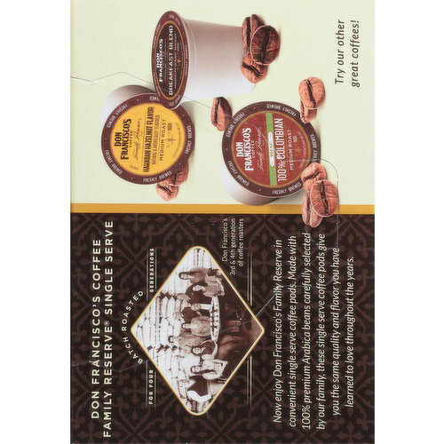 Don Francisco's Coffee, 100% Colombia Supremo, Medium Roast, Single Serve, Pods