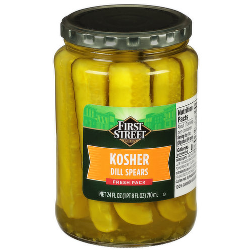 First Street Pickles, Dill Spears, Kosher, Fresh Pack