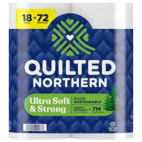 QUILTED NORTHERN Toilet Paper, Unscented, Mega Rolls, 2-Ply