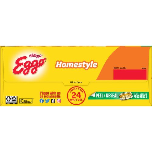 Eggo Frozen Waffles, Homestyle, Family Pack
