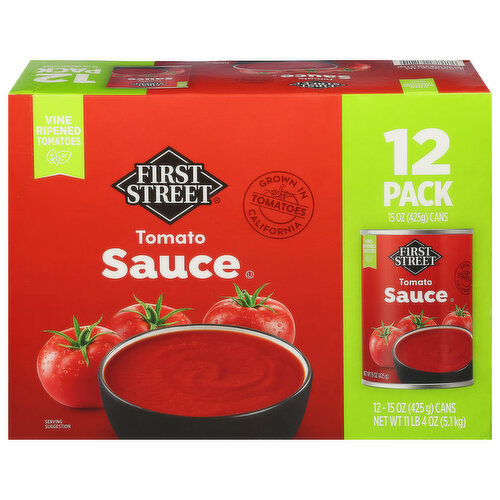 First Street Sauce, Tomato, 12 Pack