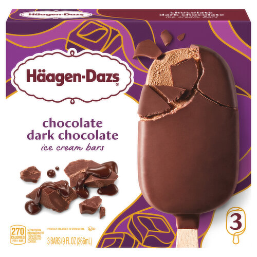 Haagen-Dazs Häagen-Dazs Chocolate Dark Chocolate Ice Cream Snack Bars, 3 Count